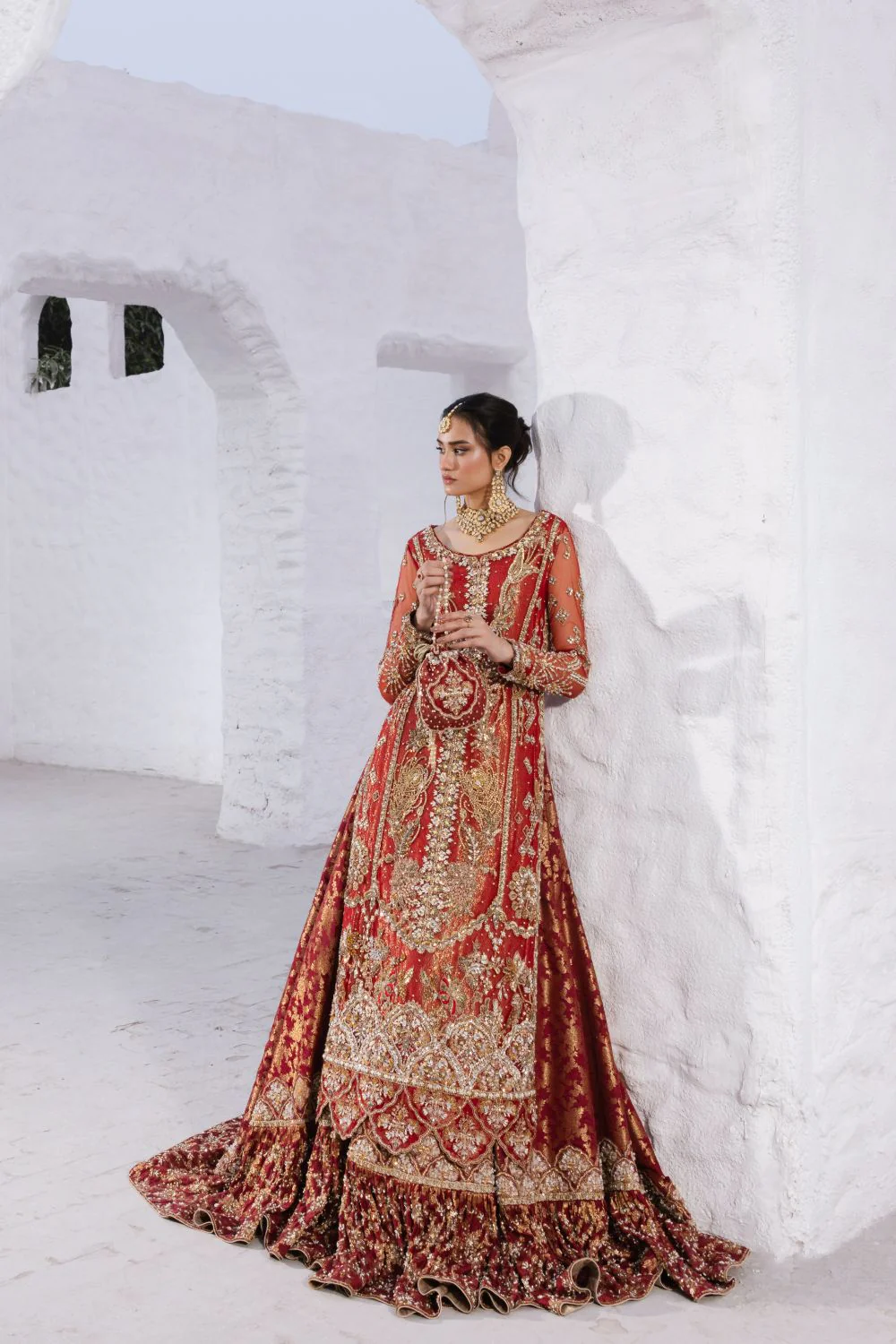 Red Bridal Farshi Sharara (SBM-7) - Image 5